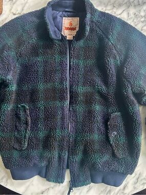 Baracuta G9 Blackwatch Tartan Sherpa Fleece Jacket Size Medium